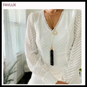 Women’s White Dress With Open Back FAVLUX Fashion S